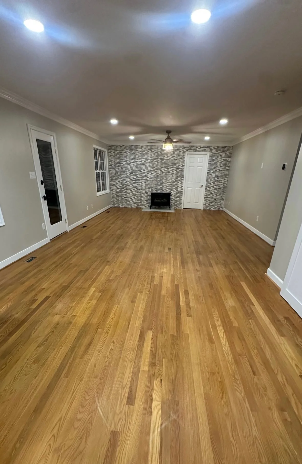 Existing residential hardwood floor with its color and finish preserved