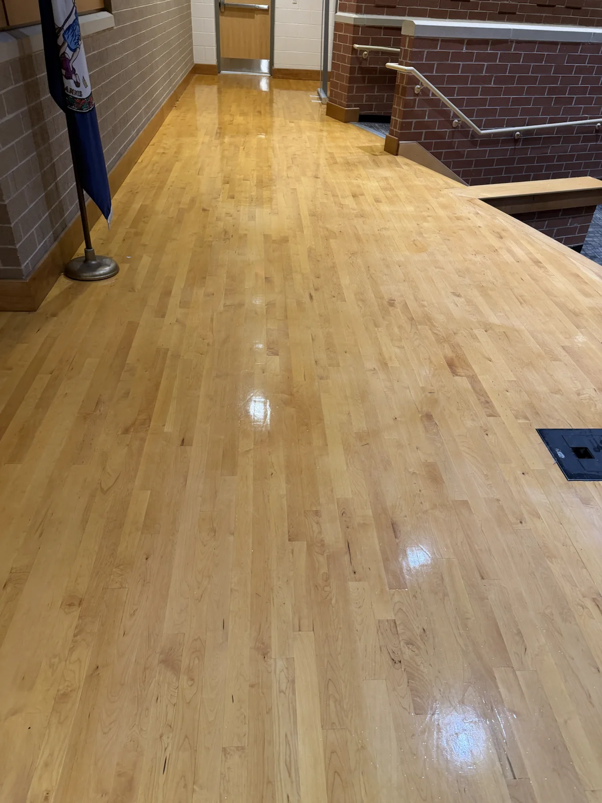 Finished hardwood corridor with an even renewed protective sheen