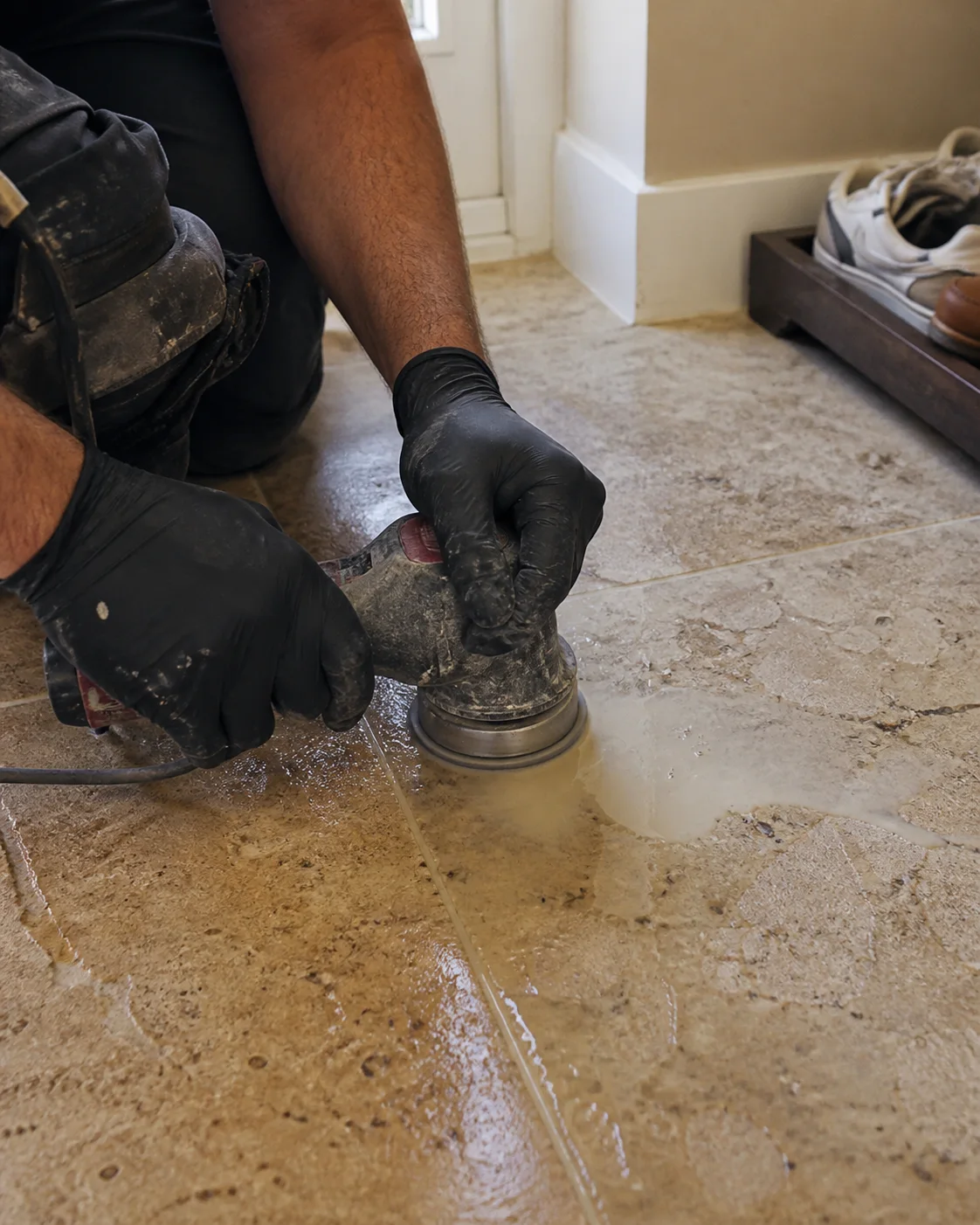 Detailed natural-stone surface work