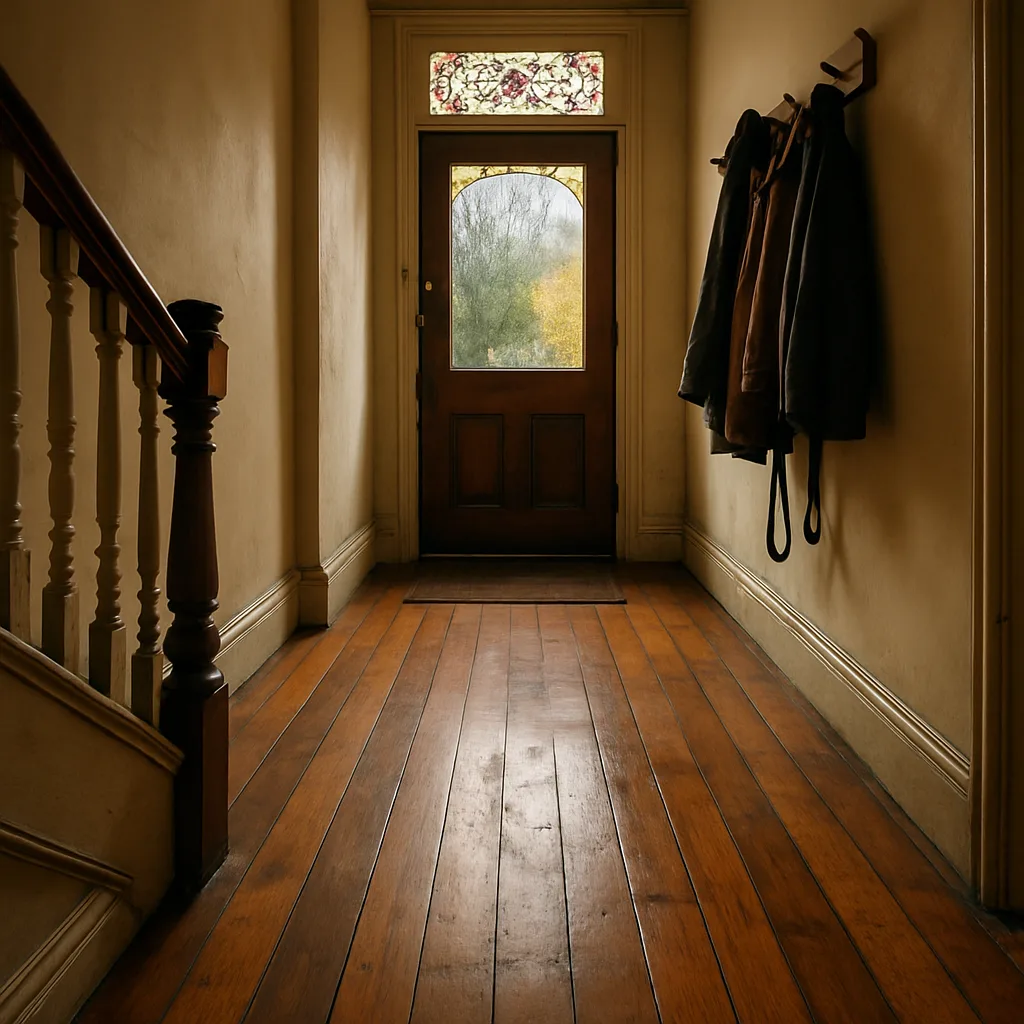 Chester rowhouse hardwood wear patterns