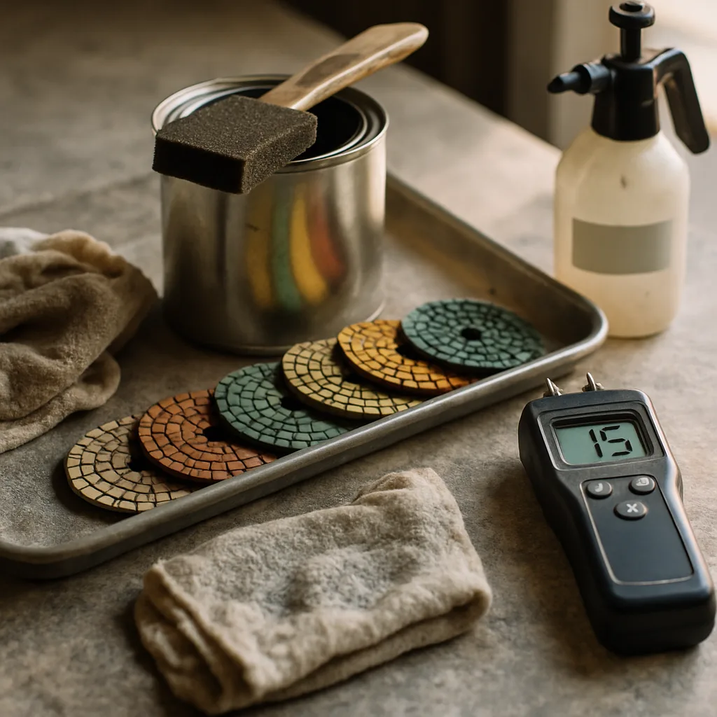 countertop polishing sealing tools materials Chester