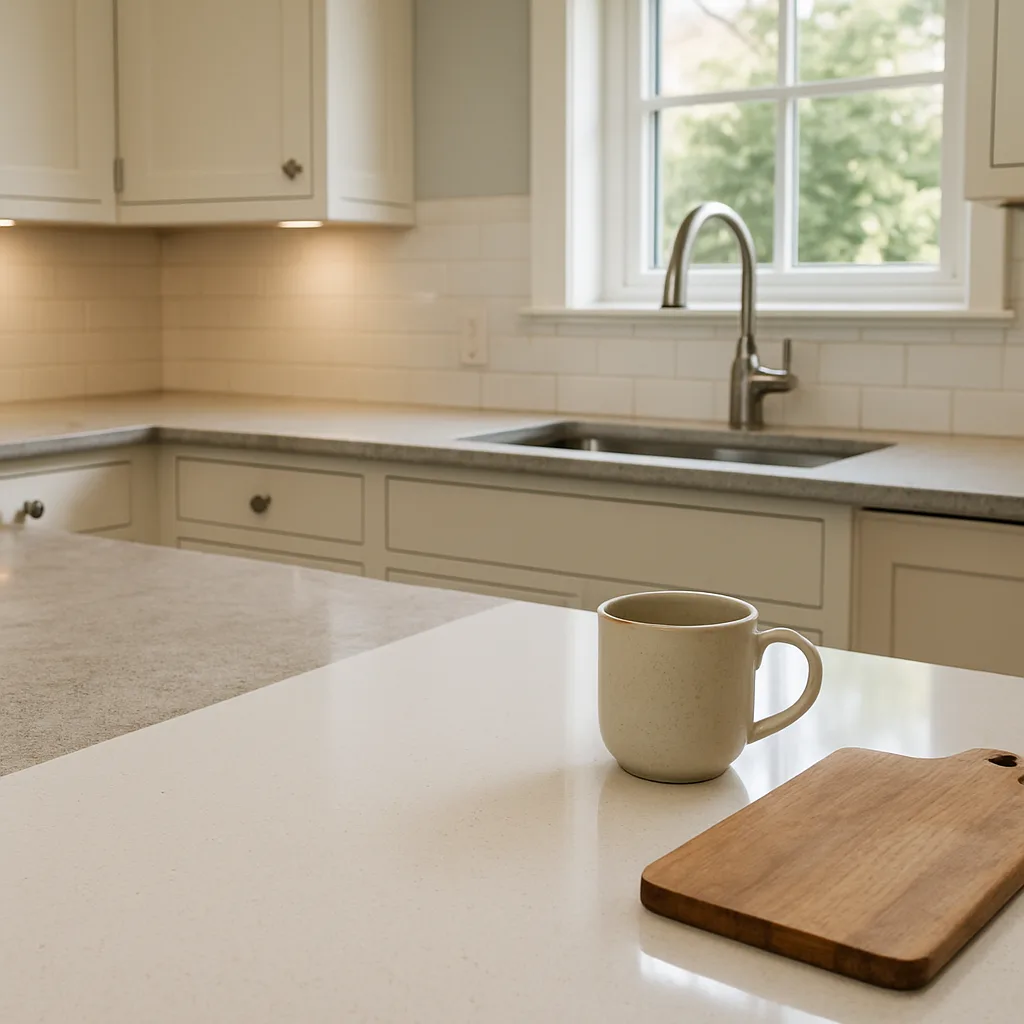 quartz vs natural stone countertop Chester