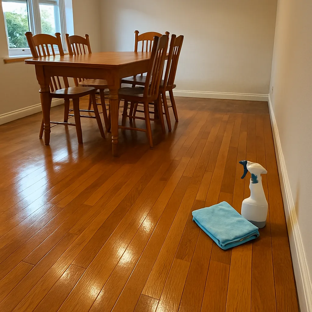 hardwood floor polished result dining room Chester