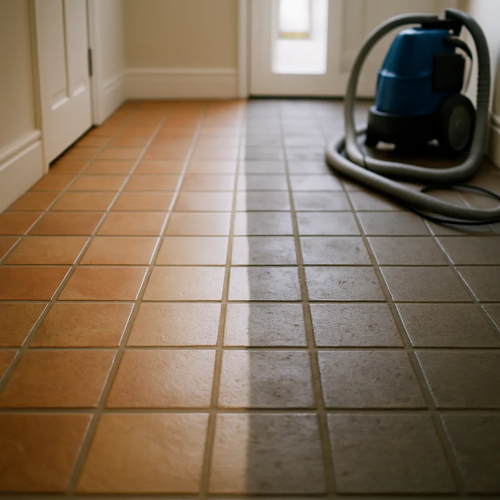 grout cleaning before after hallway Chester