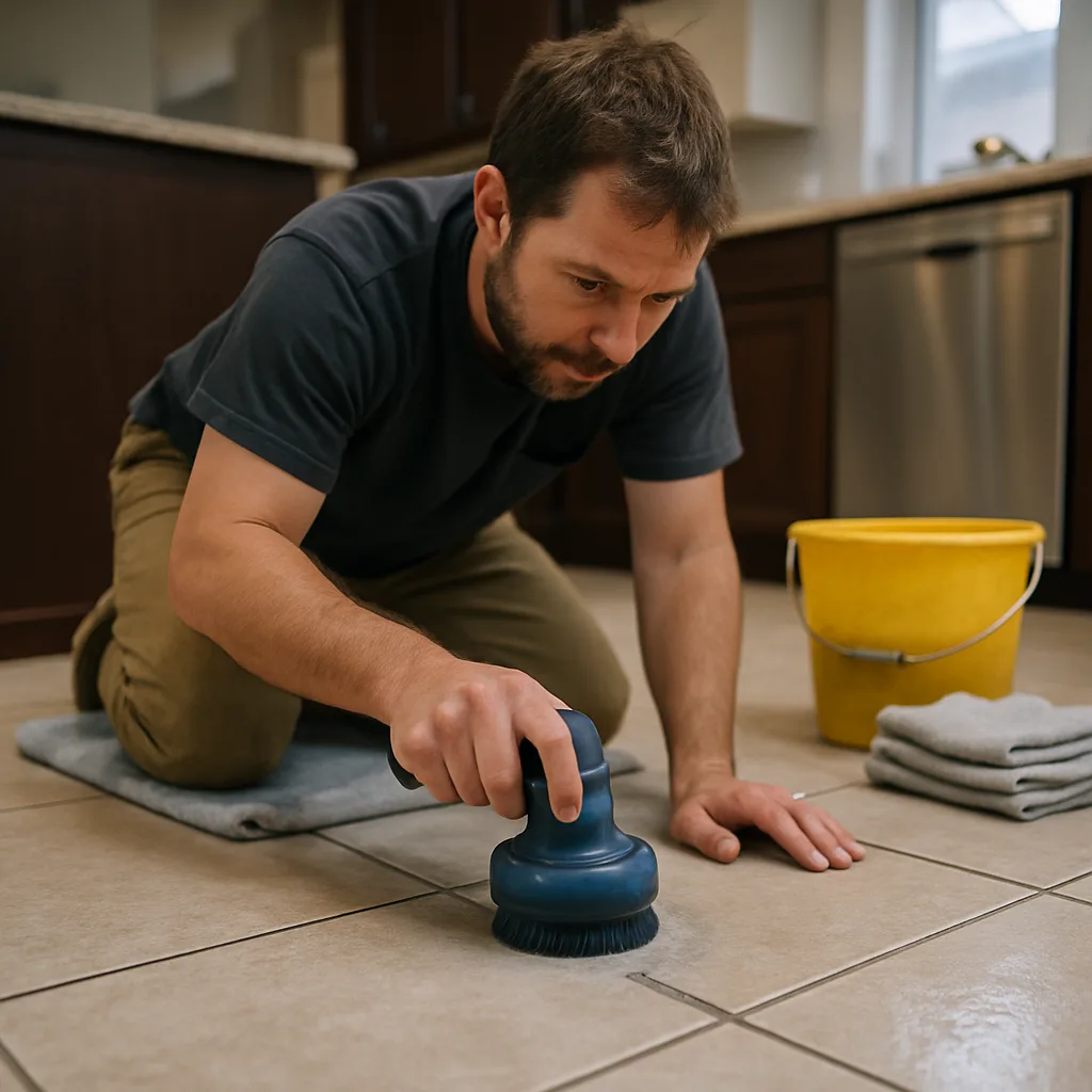 grout cleaning kitchen tile floor Chester