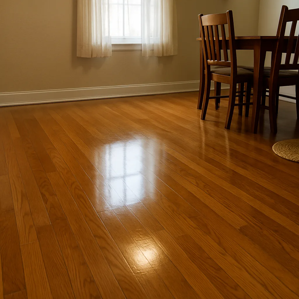 hardwood floor polished result dining room Chester