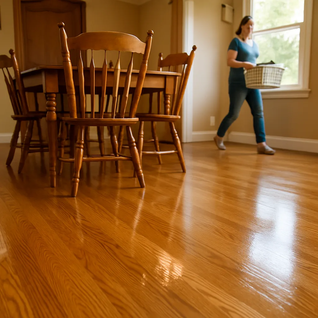 restored hardwood floor result Chester home