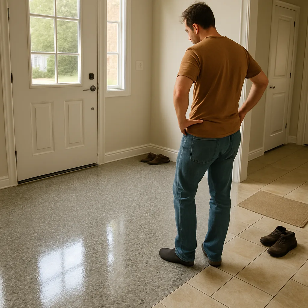 restored terrazzo travertine floor result Chester