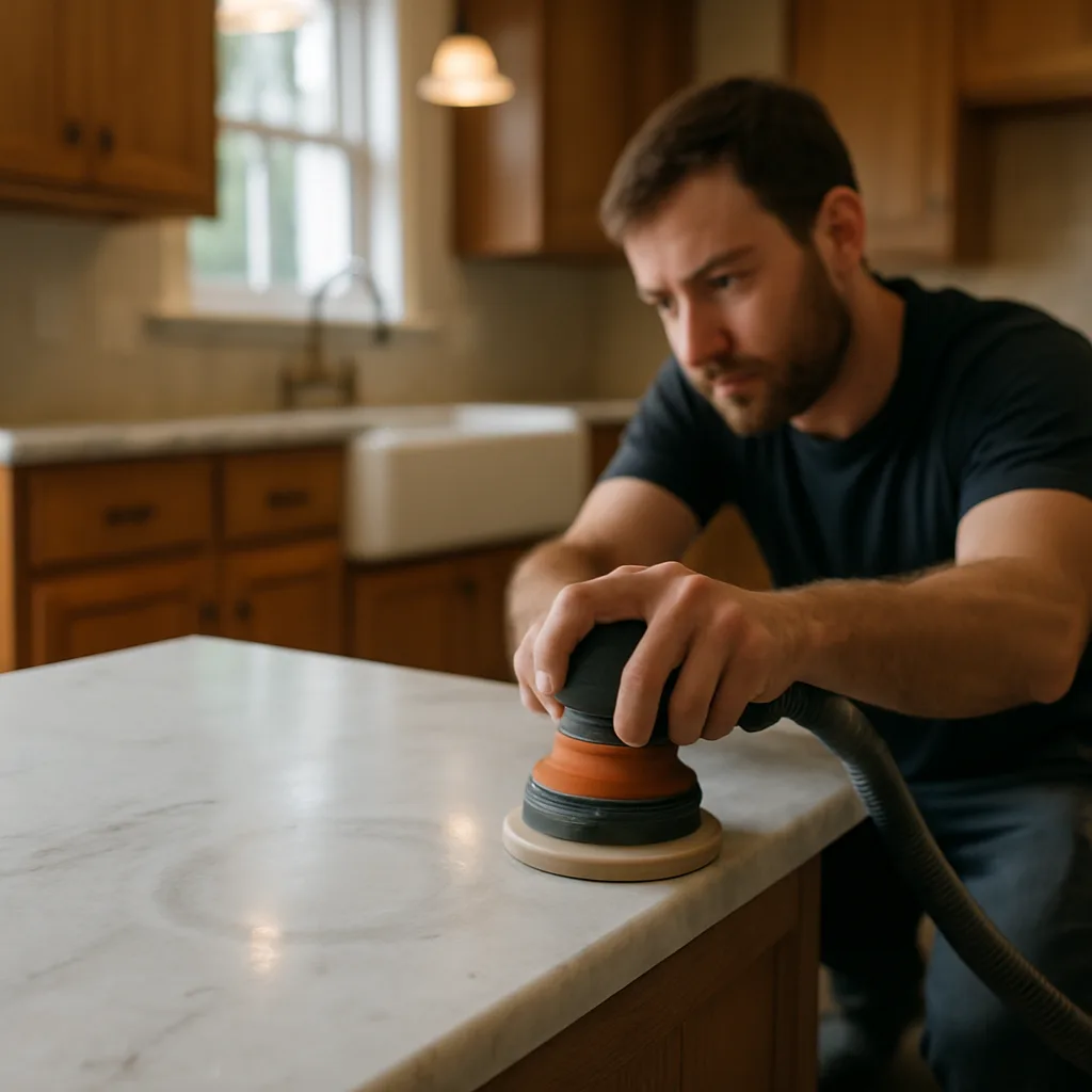 marble countertop polishing etching repair Chester