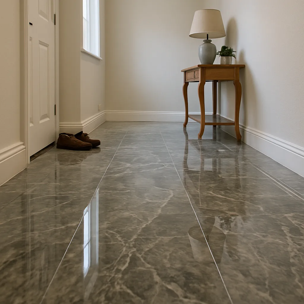 marble floor polishing finished hallway result Chester