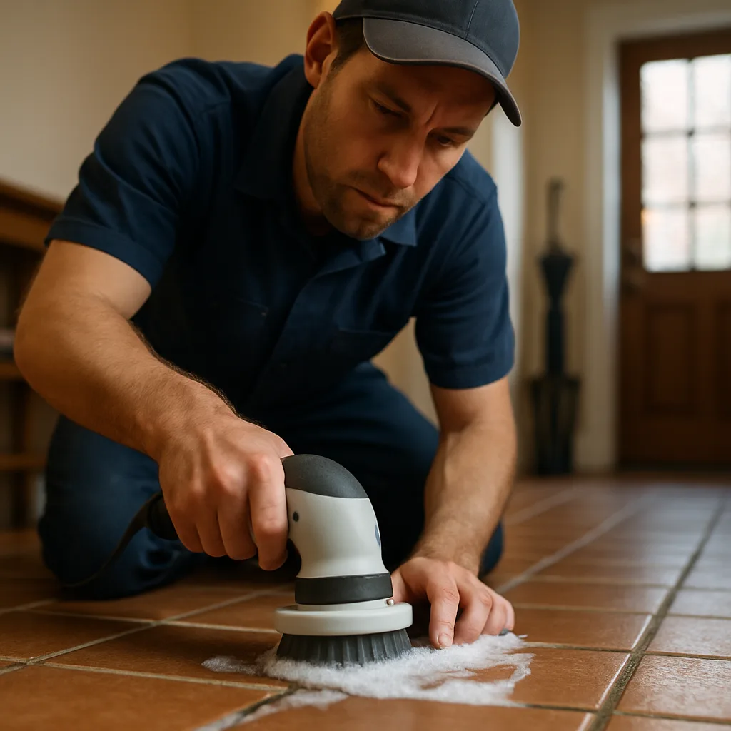 tile grout cleaning entryway floor Chester