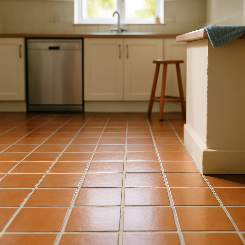 restored tile grout lines kitchen floor Chester