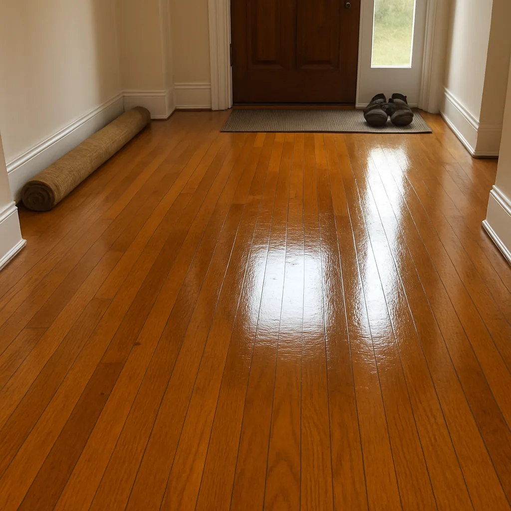 restored hardwood hallway finish Chester