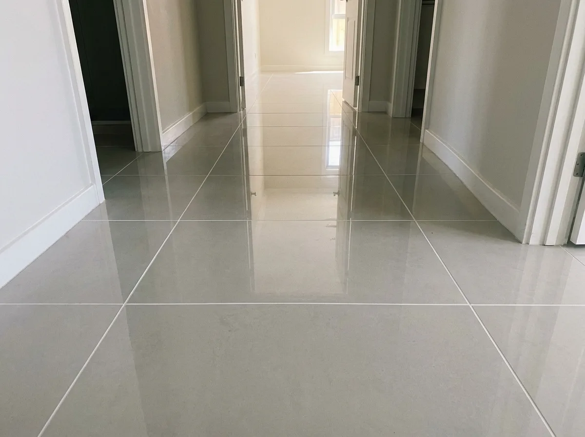 Porcelain tile after cleaning and polishing